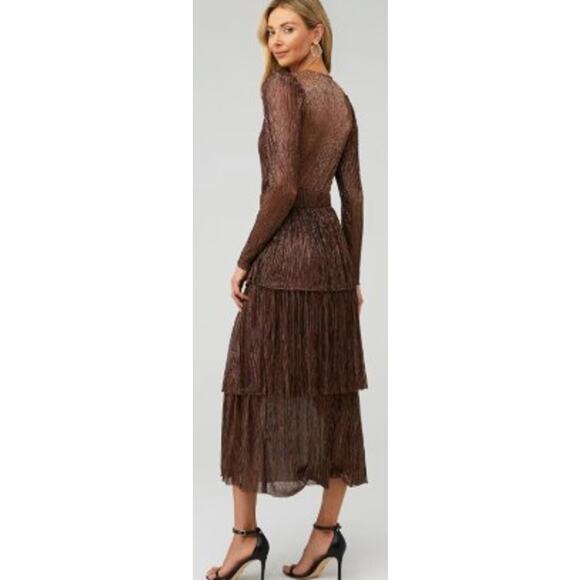 Sabina Musayev Carry Bronze Long Sleeve Maxi Dress Sz. XS - Picture 2 of 5